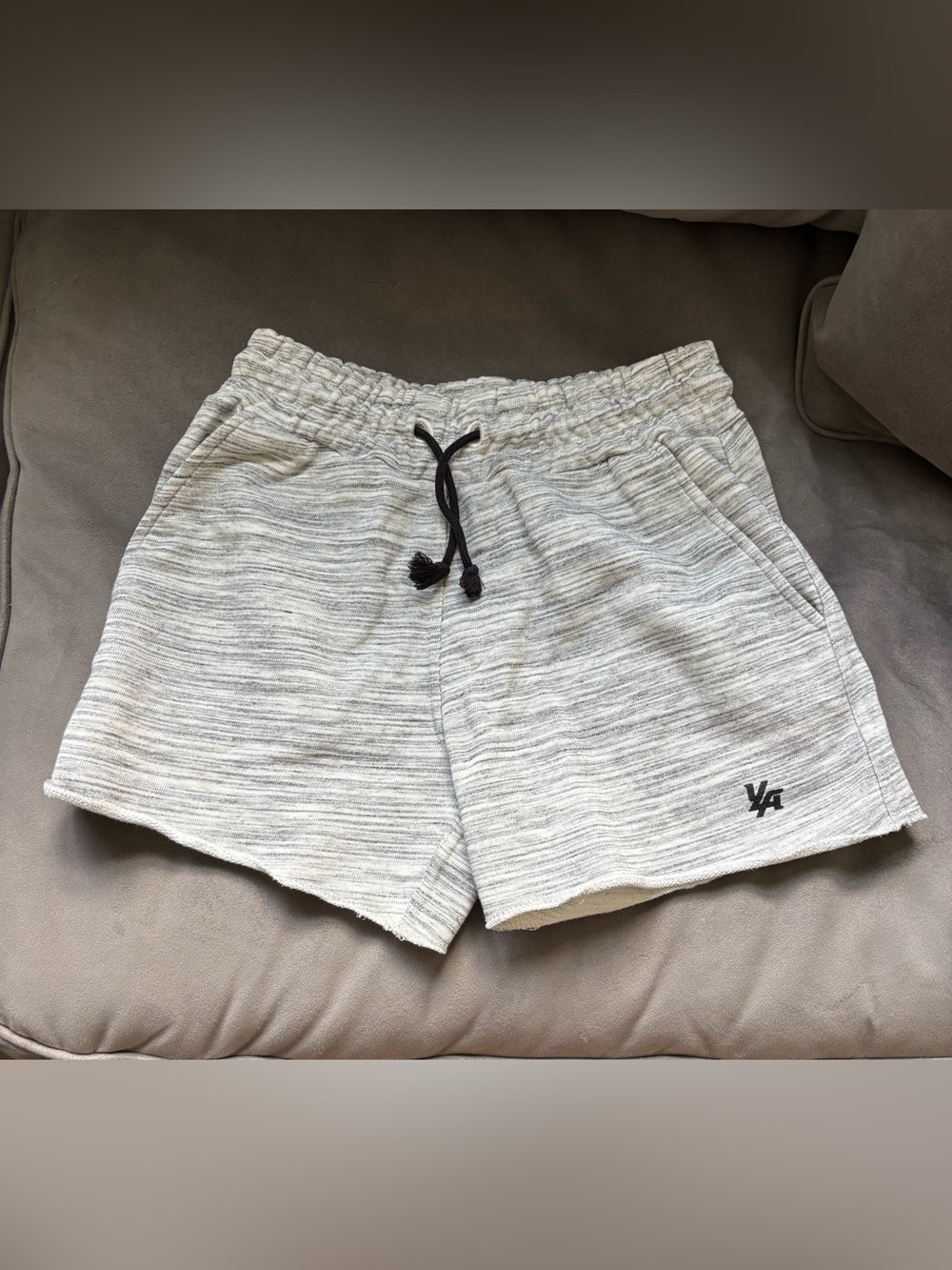 YoungLA Light Heather Gray Athletic Shorts with Black Drawstring